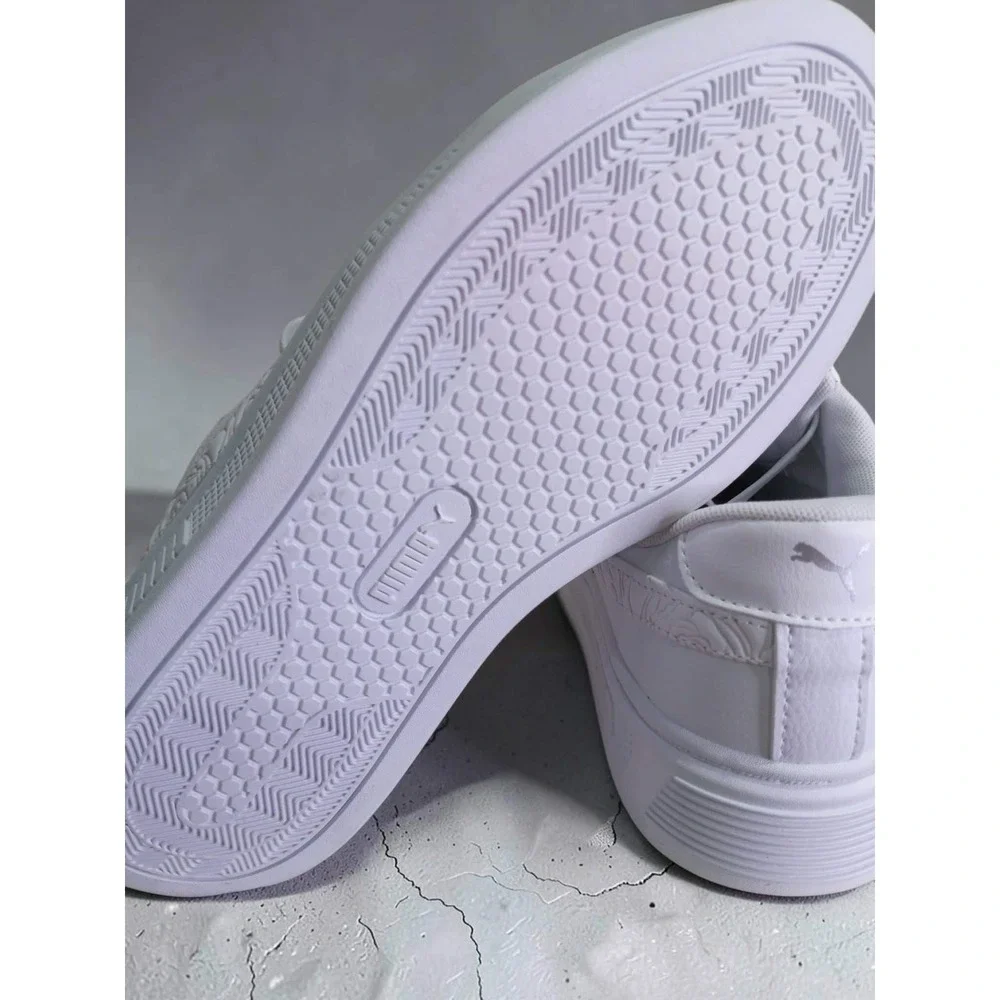 Puma Smash 3.0 L Floral White Leather Platform Sneakers 397578-01 Womens 7.5